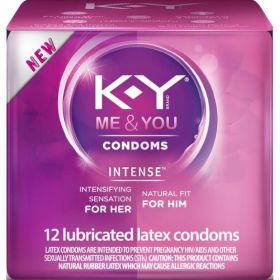 K-Y Me &amp; You Intense Lubricated Latex Condoms 12 Count