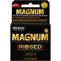 Trojan Magnum Ribbed Latex Condoms 3 Pack