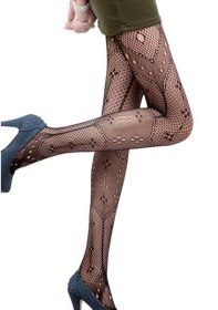 Blancho LZSA060-1 Sexy Black Sheer Floral Stocking