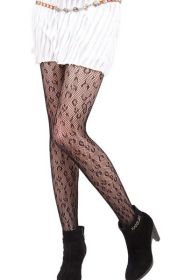 Blancho LZSA006-1 Sexy Black Sheer Panther Print Stocking