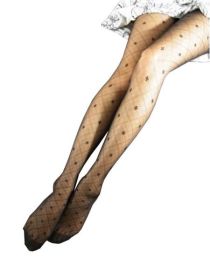 Blancho LZSA027-1 Sexy Black Sheer Flower Dot Stocking