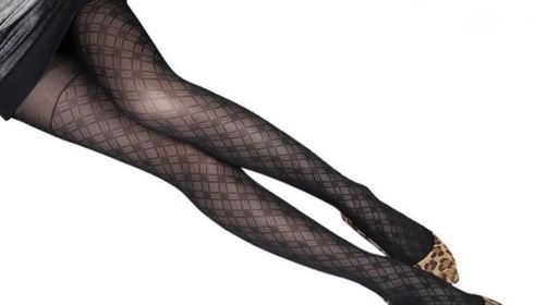 Blancho LZSA032-1 Sexy Black Sheer Plaid & Argyle Stocking