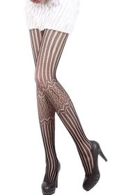 Blancho LZSA010-1 Sexy Black Sheer Striped Lace Stocking